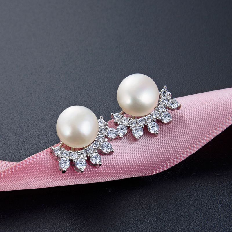 Pearl S925 Silver Stud Earrings All-matching Elegant Temperamental Fairy Fashion Girls Ear Rings Cross-border Hot Sale Popular Products