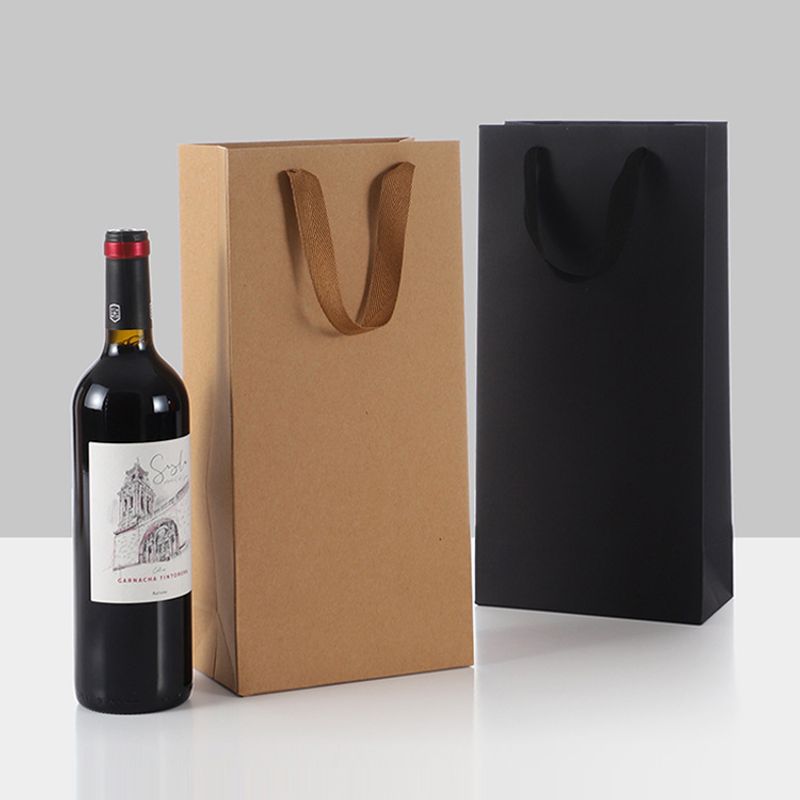 Sac En Papier Sac De Vin Rouge Sac De Vin De Mode Sac De Papier Portable Cadeau Simple Et Double Épaissi