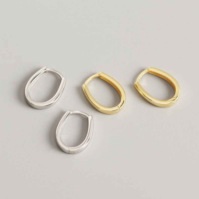 S925 Sterling Silver Minimalist Geometric Shape Square Earrings