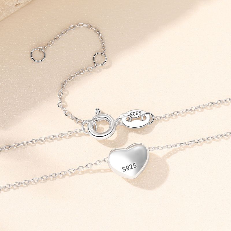 Korean Heart-shape S925 Silver Necklace Wholesale