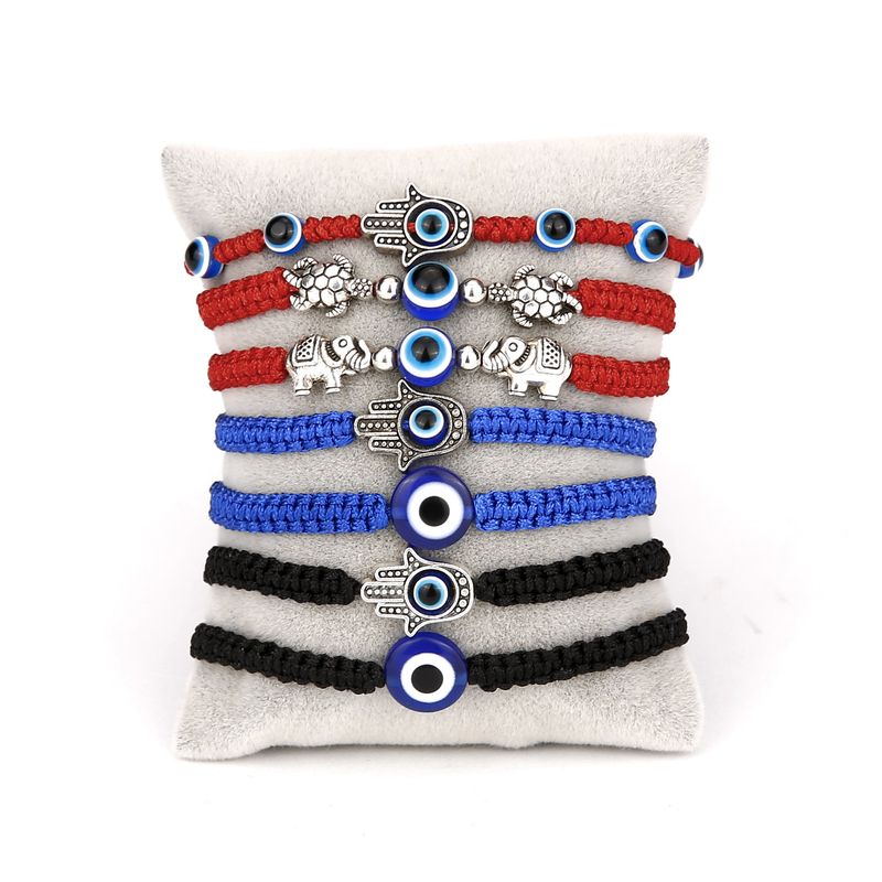 Bracelet Réglable De Mode Créatif Nouveau Bracelet Oeil Bleu Bracelet Tressé Corde Rouge Mauvais Œil