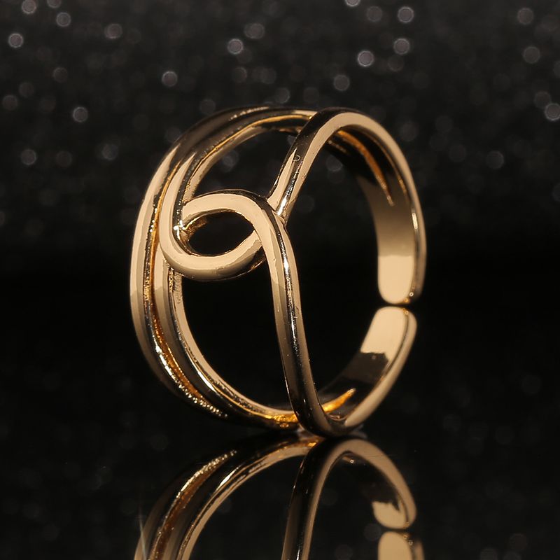 Fashion Hand Jewelry Copper Plated Real Gold Geometric Personality Index Finger Ring