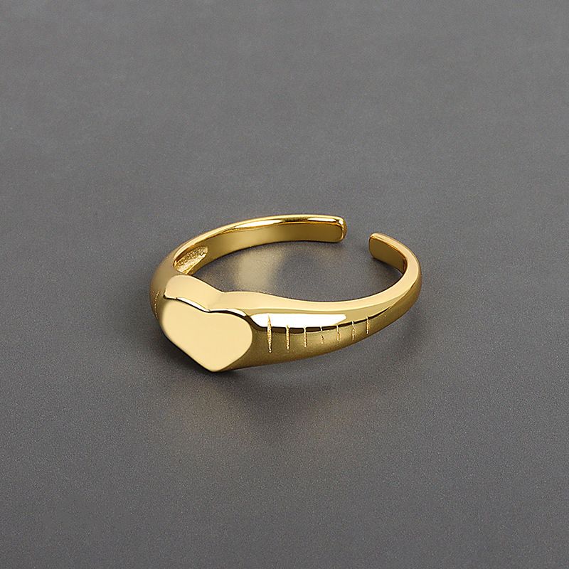 Koreanisches Neues Modisches Glänzendes Herz-zeigefinger-nischendesign Offener Ring