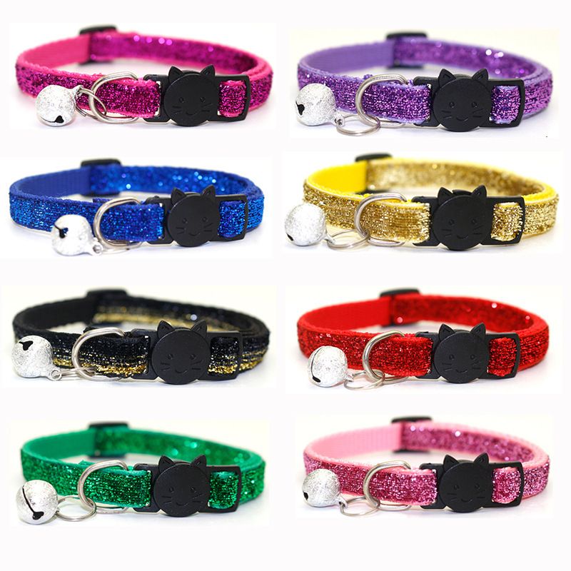 Hot Sale At  Pet Collar Cat Collar With Bell Cat Buckle Collar Gold Leaf Velvet Safety Plug Dog Collar