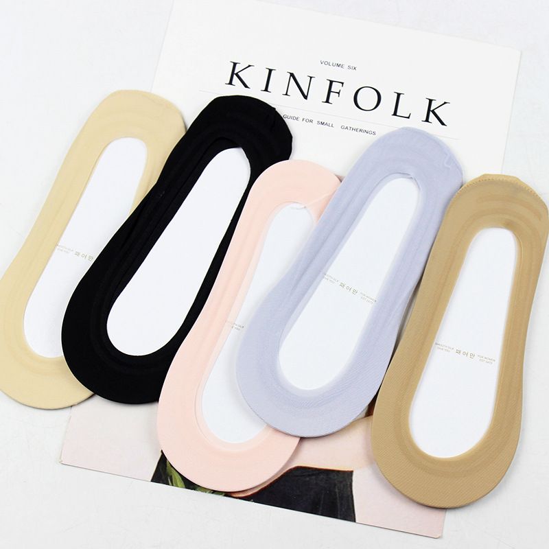 Independent Packaging Summer Ice Silk Non-slip Women's Invisible Boat Socks Japanese Low-cut Leisure Cotton Women's Short Socks Wholesale