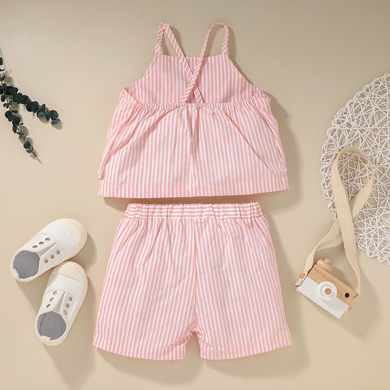 Fashion Children's Clothing New Baby Camisole Shorts Suit Two-piece Suit