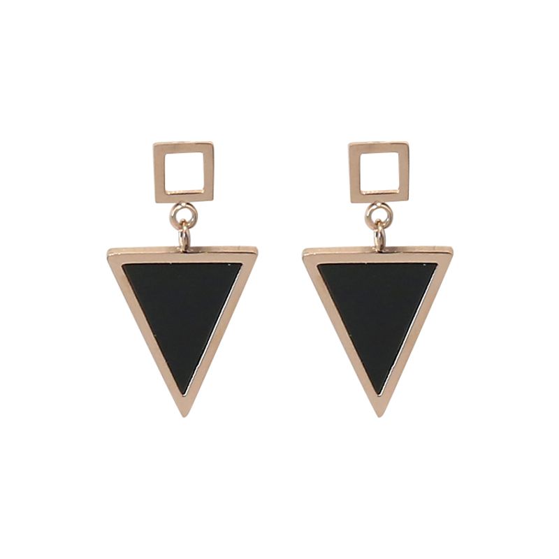 Boucles D&#39;oreilles Triangle En Acier Titane Simples En Gros