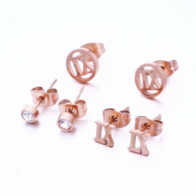 Women's Titanium Steel Geometric Letter Earrings Wholesale
