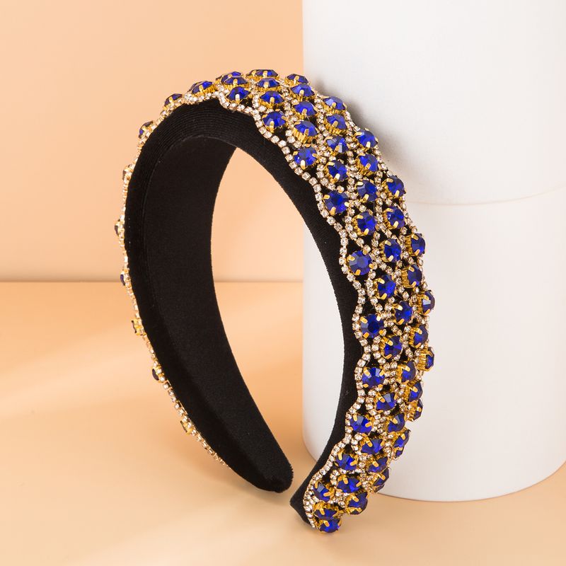 Baroque Purple Rhinestone Fabric Headband Wholesale