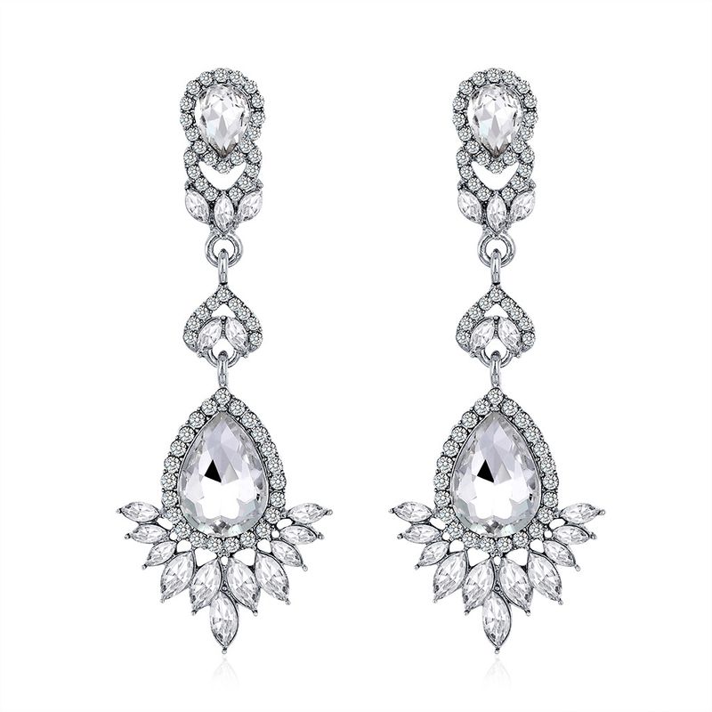 Fashion Retro Water Drop Earrings Crystal Earrings Jewelry