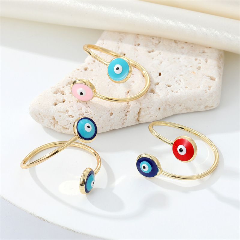 Ornament Trend Vintage Dripping Oil Color Devil's Eye Ring Turkish Eye Europe And America Cross Border