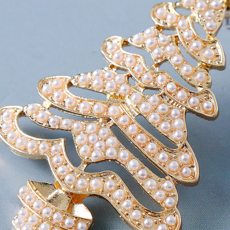 55839 European And American New Creative Christmas Gift Halloween Diamond Christmas Tree Metal Alloy Earrings Earrings