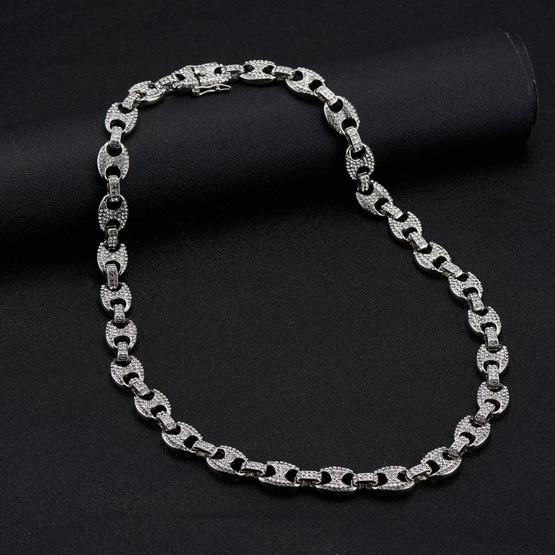 Collier En Alliage De Chaîne Cubaine Hip Hop Grand Nez De Cochon 12 Mm En Gros