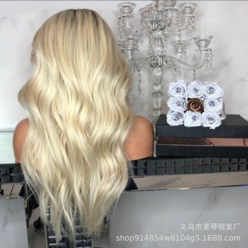 New Product Best-selling European And American Style Wig Women Gradient Color Long Curly Hair Rose Net Wig Sheath Factory In Stock Wholesale