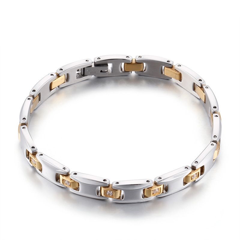 Mode Geometrisch Titan Stahl 18 Karat Vergoldet Keine Intarsien Armbänder In Masse