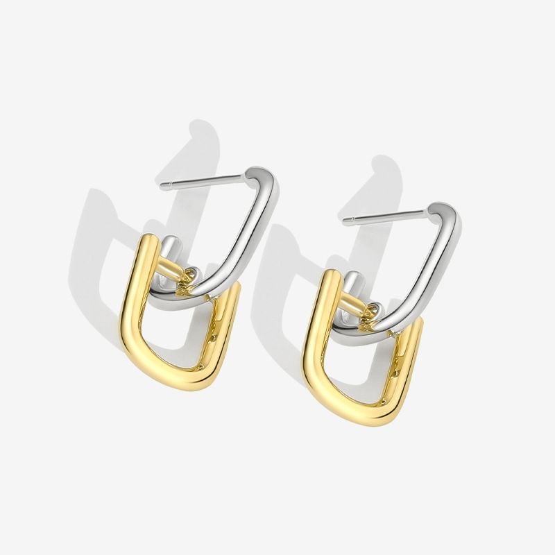 Neue S925 Sterling Silber Ohrringe Einfache Einzigartige Geometrische Ohrringe Persönlichkeit Trend Ohrringe