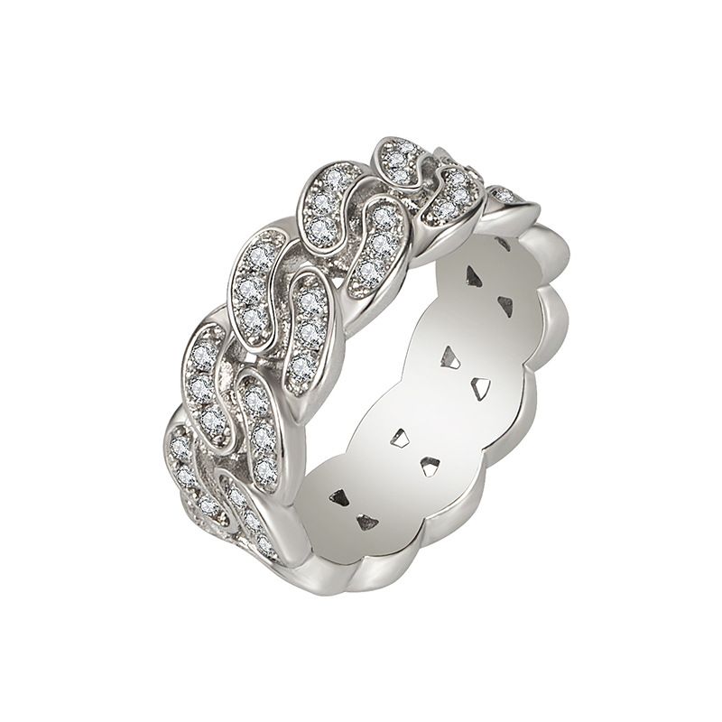 High-quality Diamond-studded Chain Light Luxury Starry Star Ring Micro-studded Fashion Jewelry