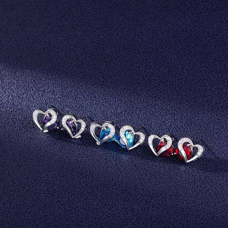 Diamond Heart-shaped Earrings Fashion Love Earrings Personalized Jewelry
