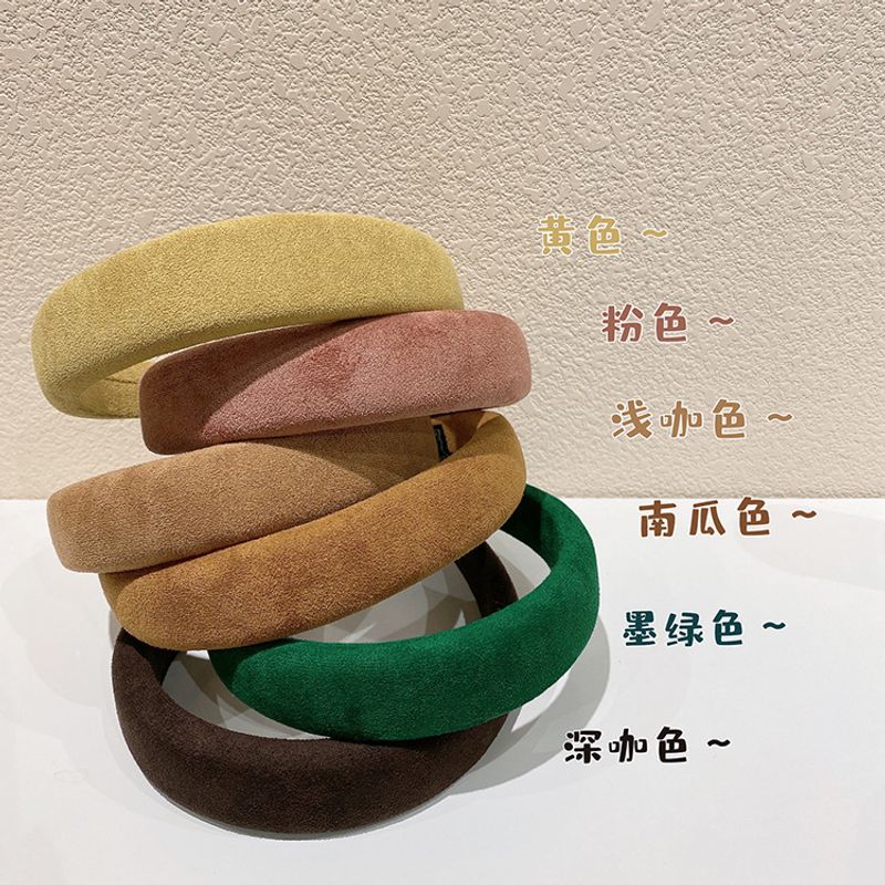 Korean Retro Sponge Headband Broad-side Pressure Hair Autumn And Winter Headband Women