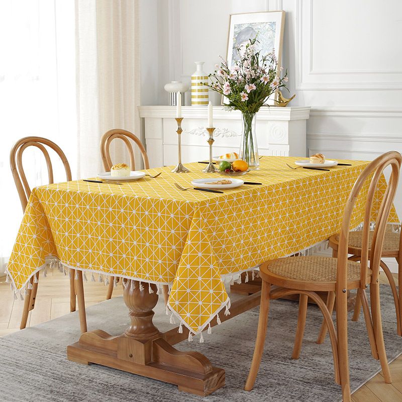 Tischdecke Im Europäischen Stil Geometrische Quasten Rechteckige Tischdecke Handtuch Couchtischdecke