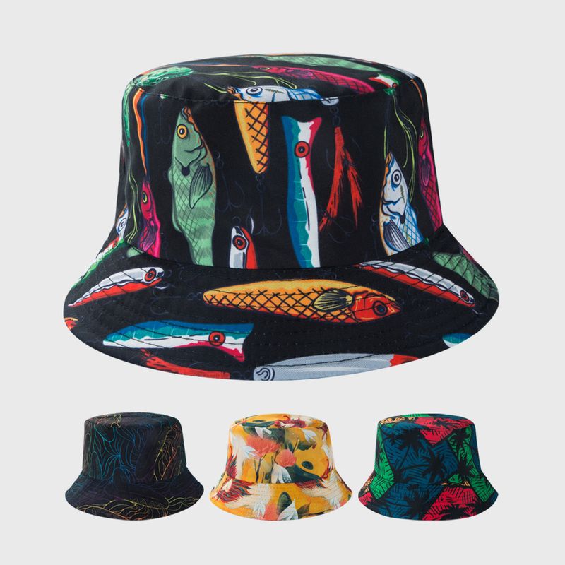Nuevo Sombrero De Pescador Personalidad Simple Y Colorido Salvaje Parte Superior Plana De Doble Cara Puede Usar Sombrero De Lavabo