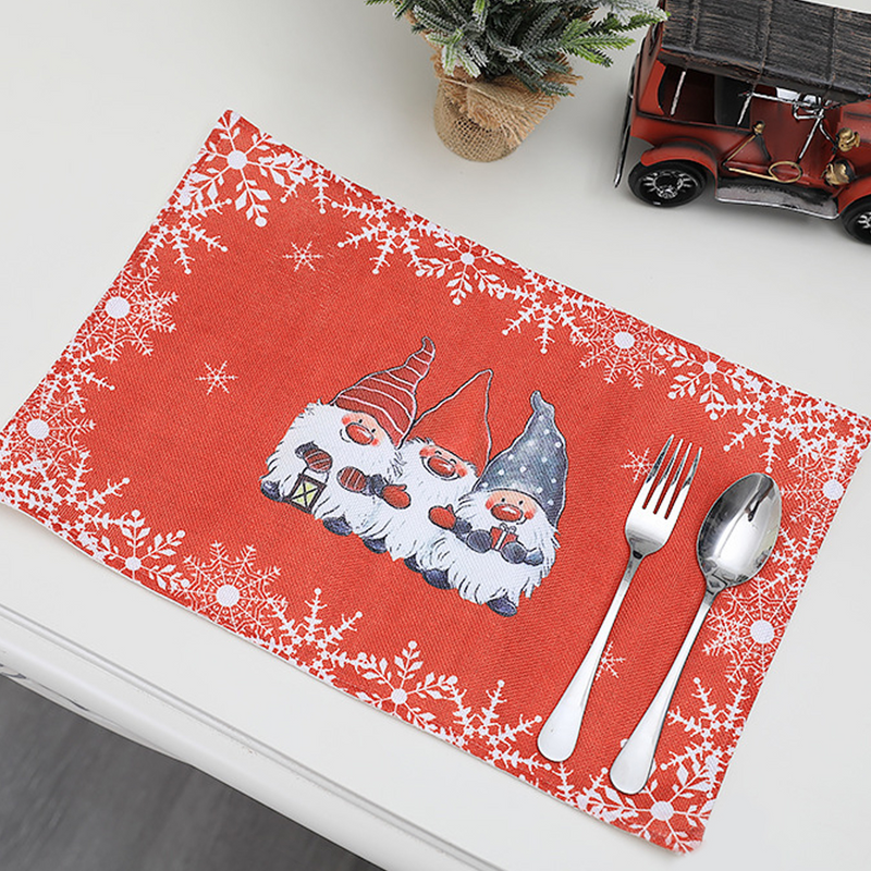 Christmas Cartoon Forest Man Red Placemat Wholesale