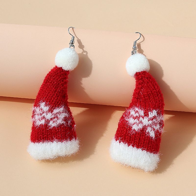Christmas Series Popular Tide Wild Small Fresh And Cute Christmas Hat Earrings