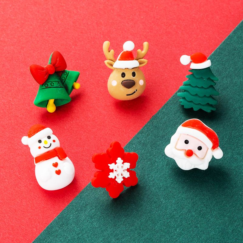 Christmas Series New Resin Cute And Cute Cartoon Christmas Earrings
