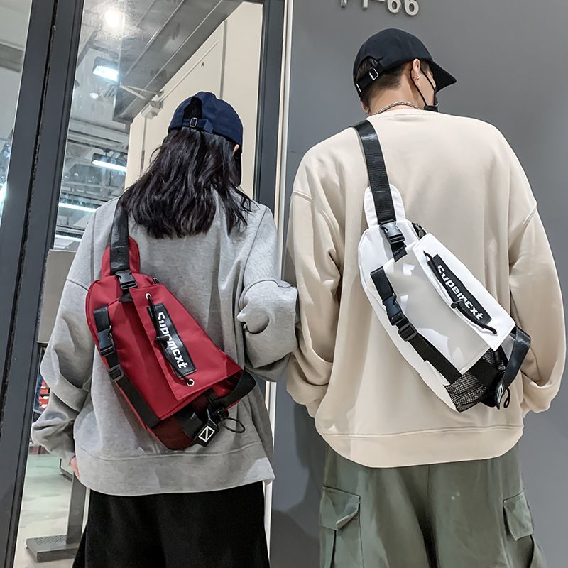 Internet Caliente Casual Estilo Mecánico Simple 2021 Nuevo Bolso De Mensajero Deportivo Para Hombres Y Mujeres No Lona De Nylon Teléfono Móvil Bolsa De Pecho