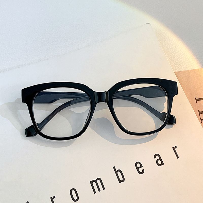 Blu-ray Square Retro Transparent Frame Student Flat Glasses Can Be Equipped With Glasses