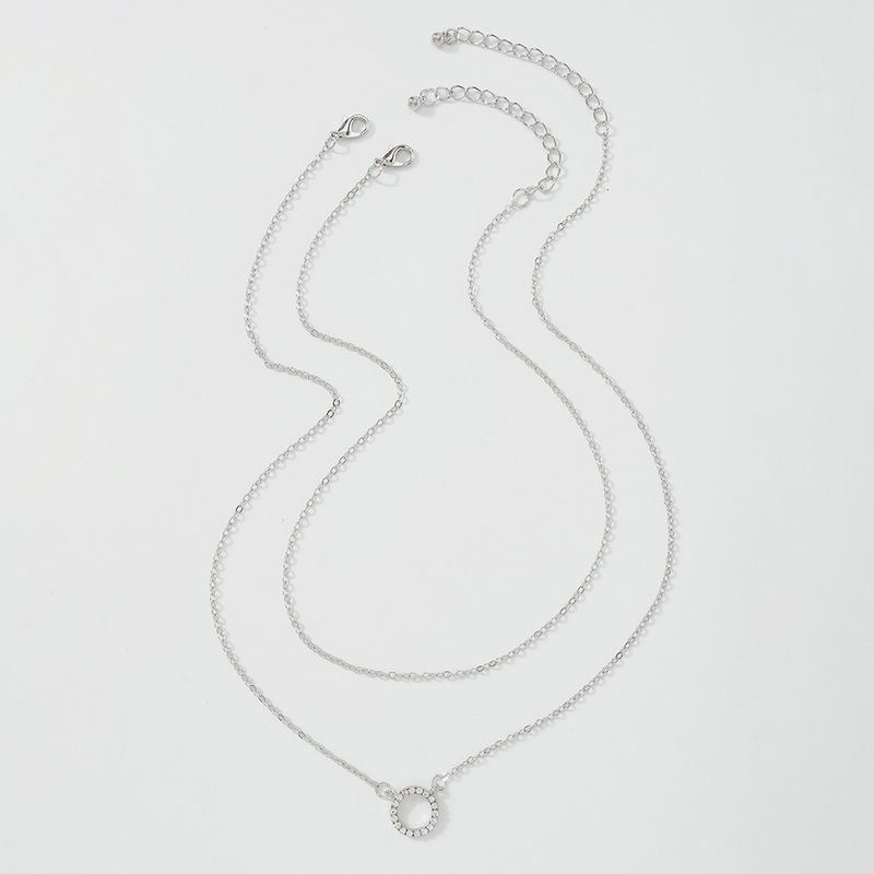 Hollow Circle Double-layer Chain Necklace