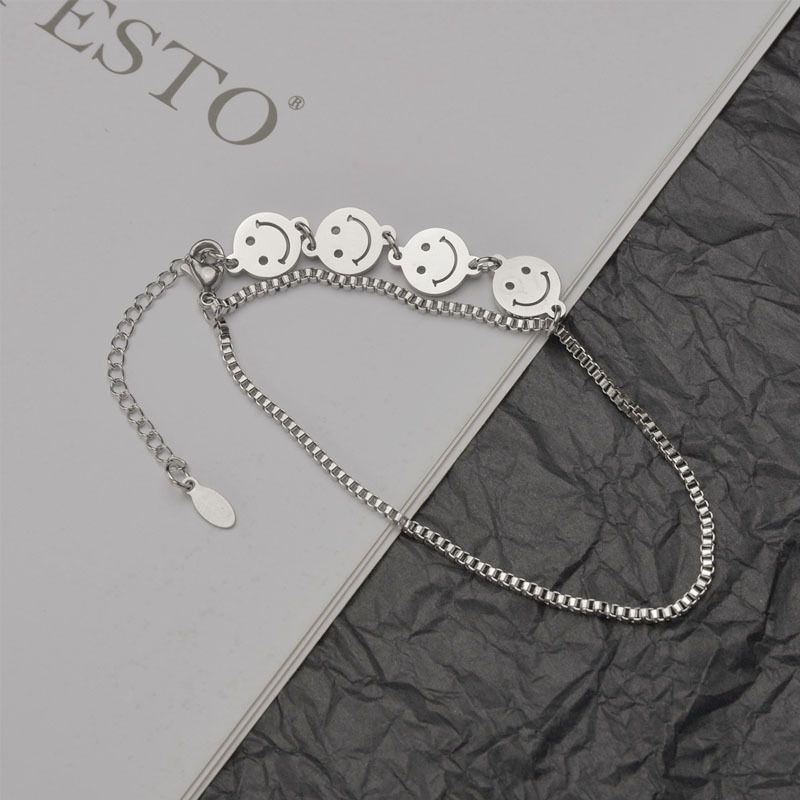 Korea's Smiley Face Bracelet Stainless Steel Personality Expression Hand Jewelry