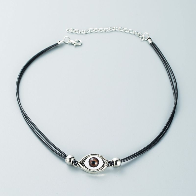 European And American New Creative Alloy Devil Eye Necklace Female Simple Necklace Wholesale