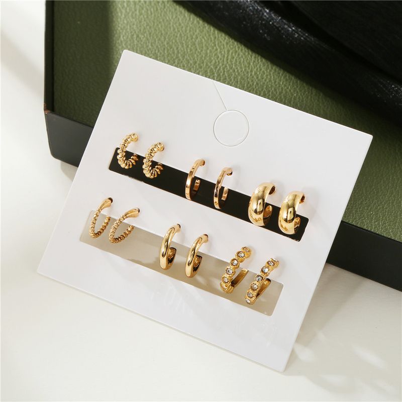 Koreanische Version Von Geometrischen C-förmigen Ohrringen Diamantohrringe