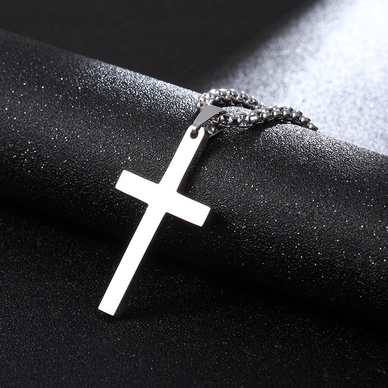 Men's Fashion Titanium Steel Cross Pendent Necklace