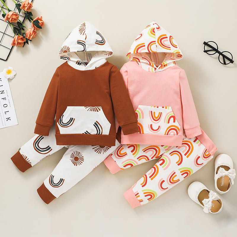 Autumn Girls Hooded Sweater Trousers Suit European American Casual Pullover