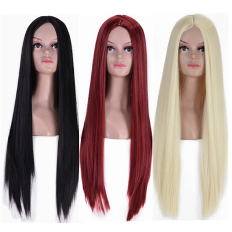 Perruques Européennes Et Américaines Cheveux Longs Raides Cos Couleur Perruque En Gros