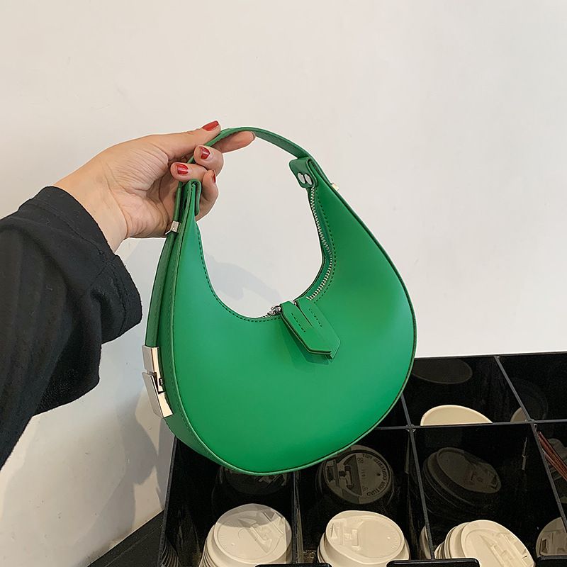 Personalized Crescent Handbag Textured Underarm Bag