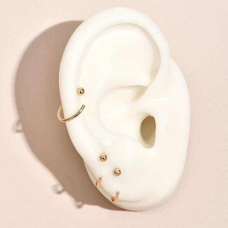 Ensemble De Clips D&#39;oreille Ronds Multi-pièces Géométriques De Personnalité De La Mode