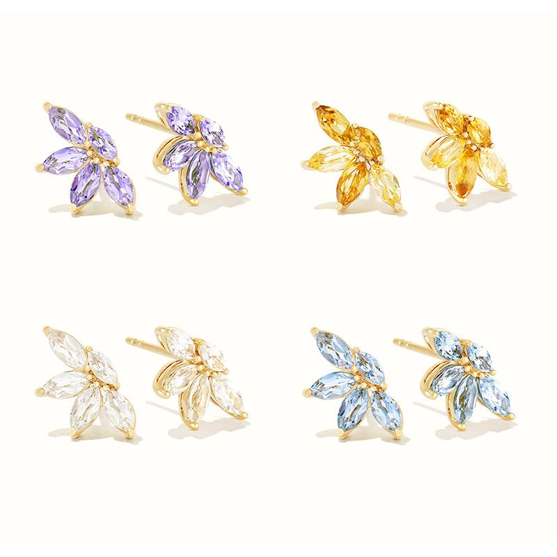 Zircon Flower Earrings Simple Earrings