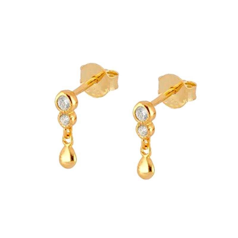 New Minimalist Earrings Drop-shaped Circle Inlaid Zircon Earrings