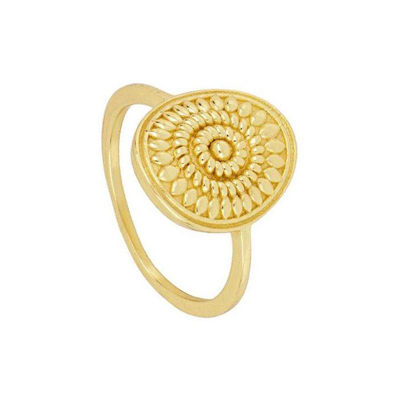 New Copper-plated 18k Gold Retro Round Eye Ring Wholesale
