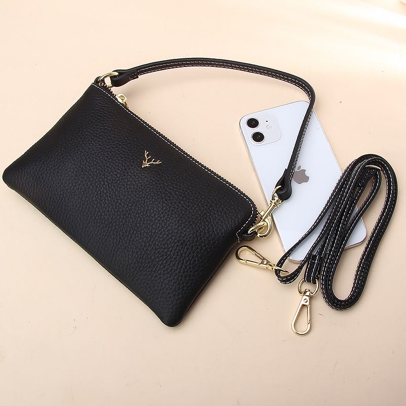 Genuine Leather Ladies Handbag Texture Versatile Deer Mobile Phone Bag