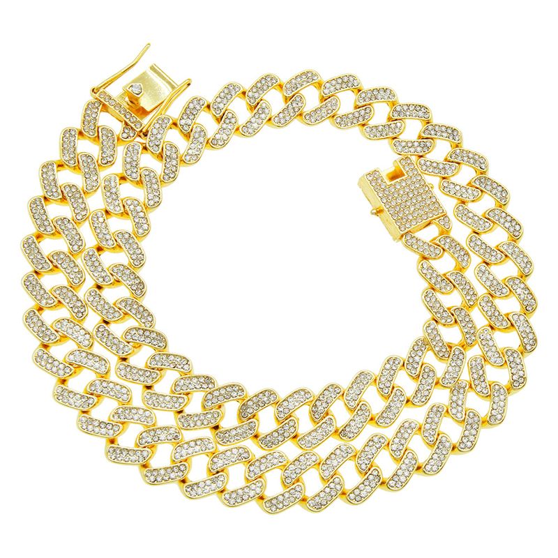 Fashion Full Diamond Rhombus Alloy Necklace Wholesale