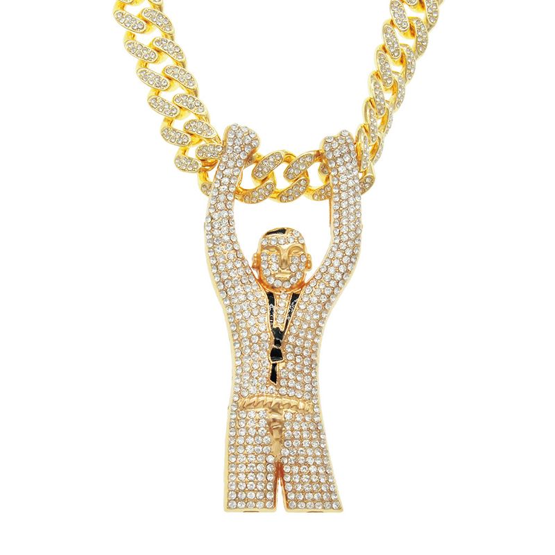 Fashion Cuban Necklace Full Of Diamonds Villain Necklace Wholesale