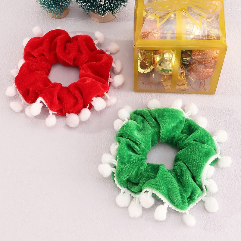 Cute Simple Temperament Christmas Style Tassel Head Rope Hair Rope Hair Ring