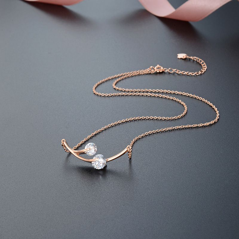 Fresh Creative Zircon Pendant Korean Fashion Clavicle Chain Necklace