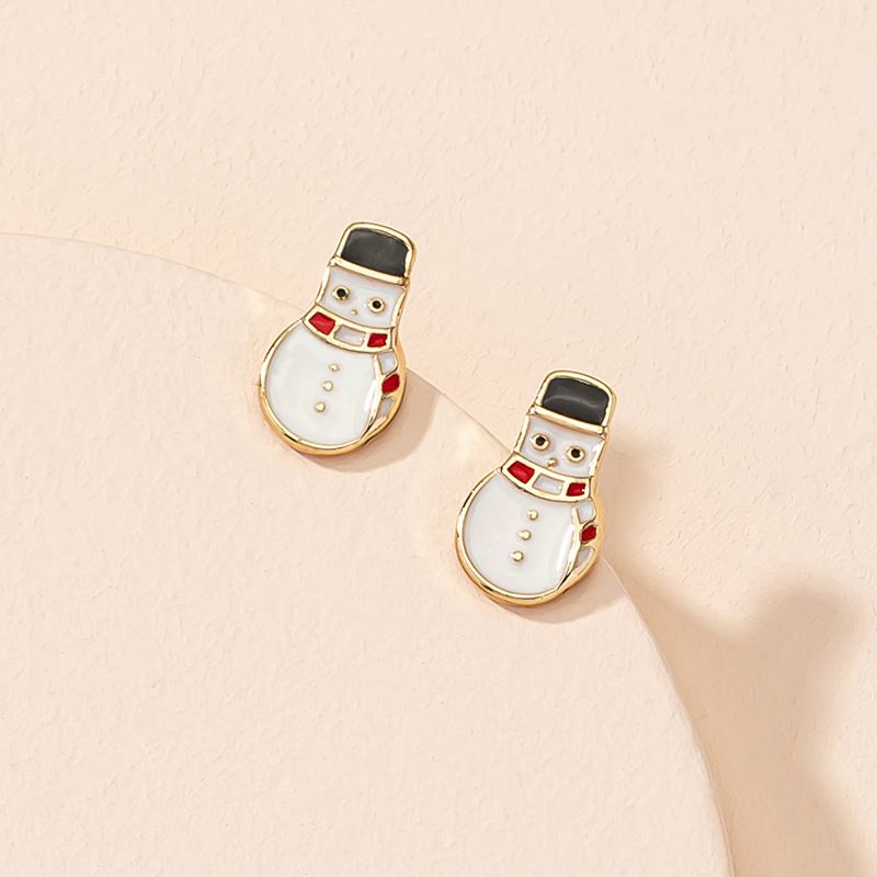 Cute Cartoon Christmas Snowman Earrings