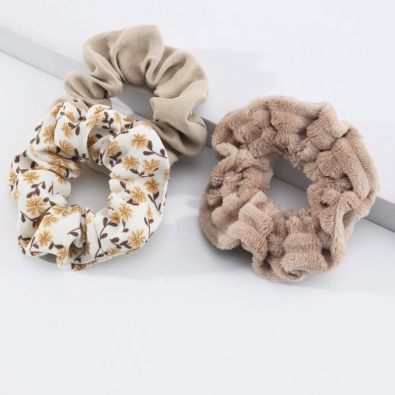 Korean Simple Floral Pattern Hair Rope New Hair Scrunchies Set