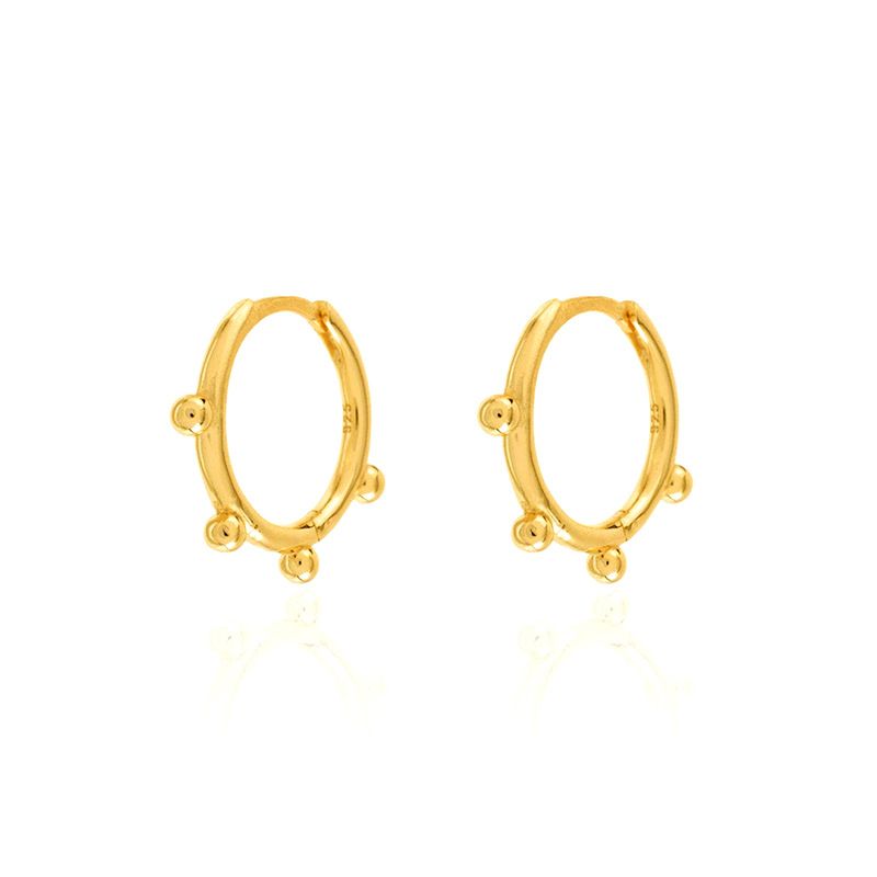 Fashion Geometric Circle Small Bead Alloy Earrings Wholesale